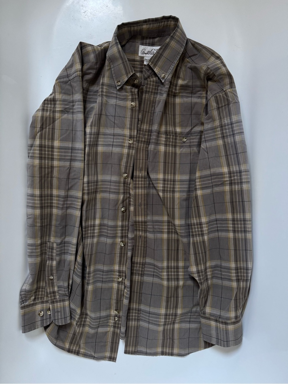 Canvas & Pine Men's Gray Plaid Dress Shirt